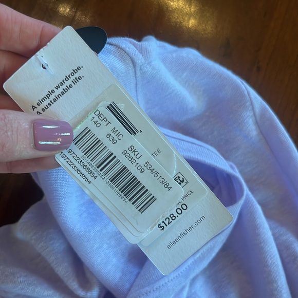 Eileen Fisher Organic Linen Jersey Crewneck Long Sleeve Tee - Picture 11 of 13